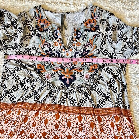 Anthropologie Embroidered Floral Semi Sheer Multicolor Blouse Small - Picture 14 of 15